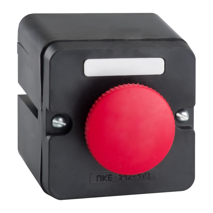 Пост кнопочный ПКЕ 212-1-У3-IP40-КЭАЗ 10А (красный гриб)