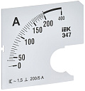 Шкала смен. для амперметра Э47 200/5А-1,5 72х72мм IEK-Шкалы вольтметров, амперметров - купить по низкой цене в интернет-магазине, характеристики, отзывы | АВС-электро