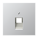 Крышка для одинарных телефонных и компьютерных розеток (UAE), фиксация винтом; металл; алюминий; Alu